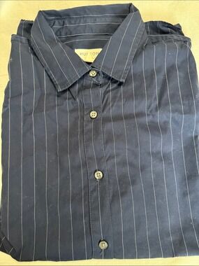 Hudson North Navy Pinstripe Casual Button Down Shirt 3XL